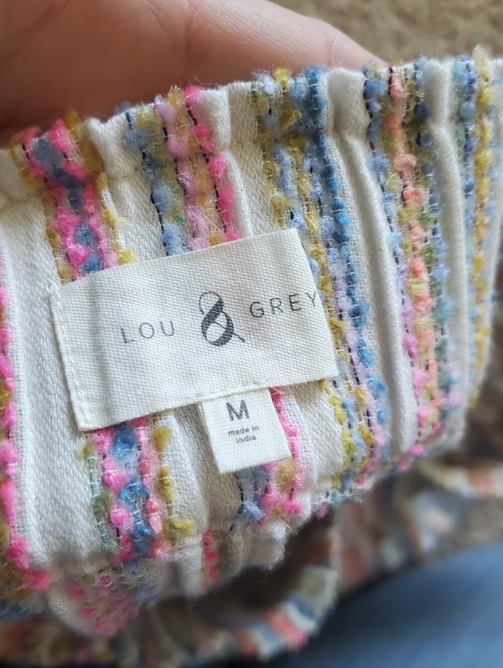 Lou & Grey Rainbow Striped Multicolor V-Neck Tank and Shorts Set Pastel Size M - Picture 7 of 13